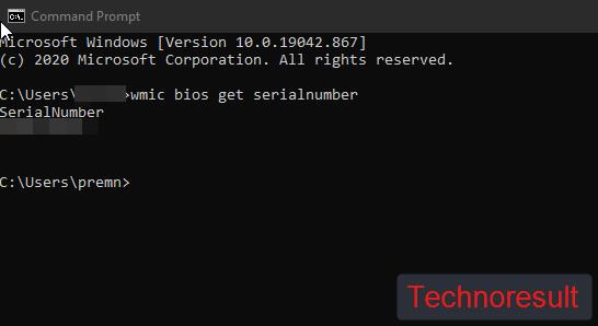 Find Service Tag using Command Prompt