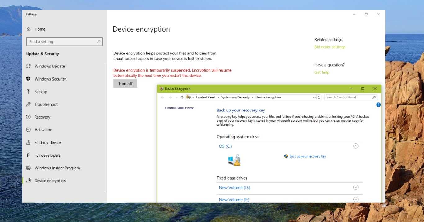 Bitlocker encryption is suspended feature image
