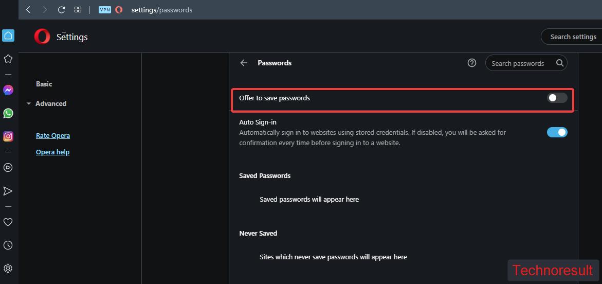 Disable the Save Password prompt in opera