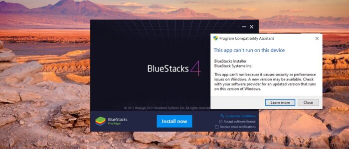 unable to install bluestacks error feature image