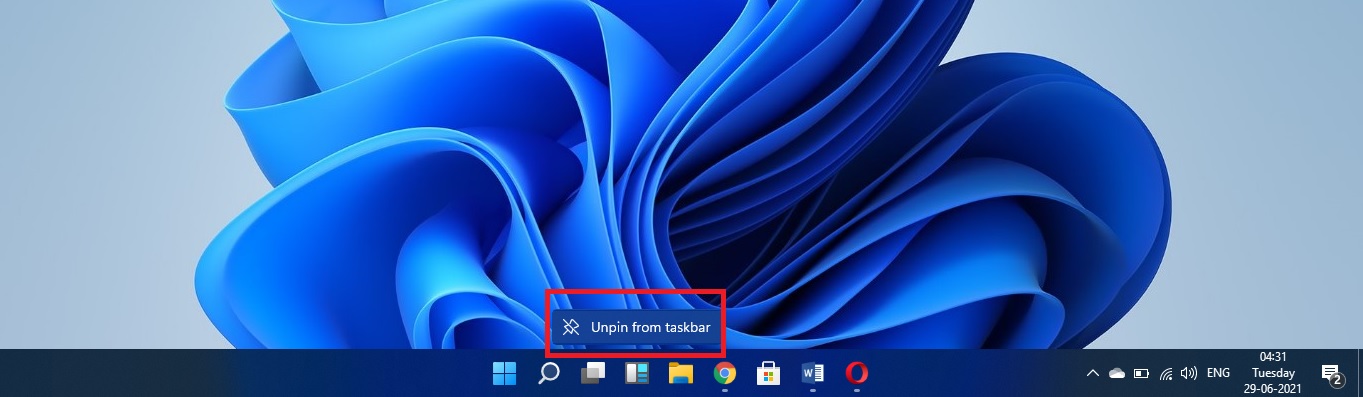 Remove Widgets from Taskbar in Windows 11