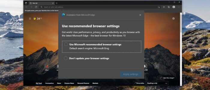 User recommended settings feature image