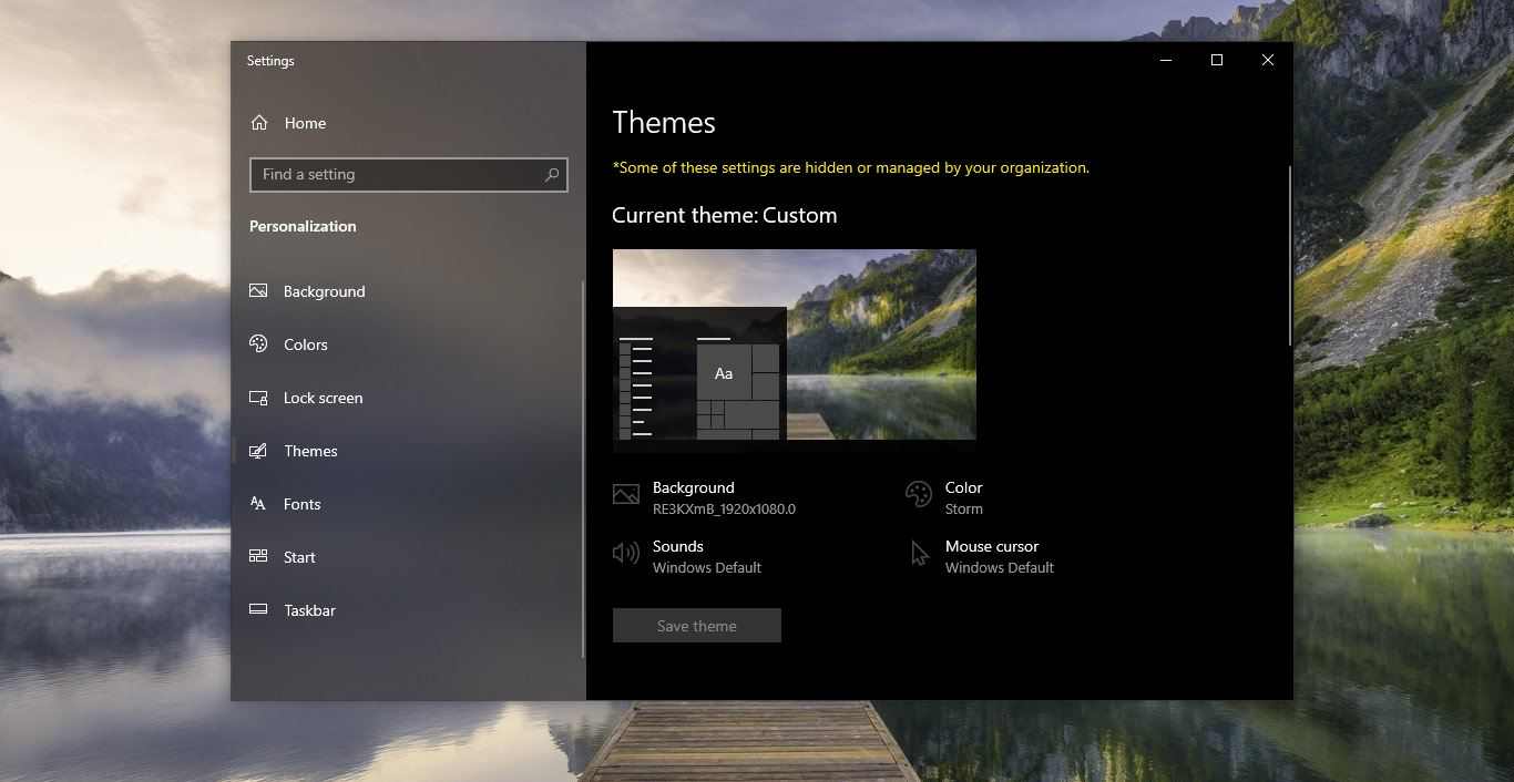 how to make stop windows 10 from changing themes
