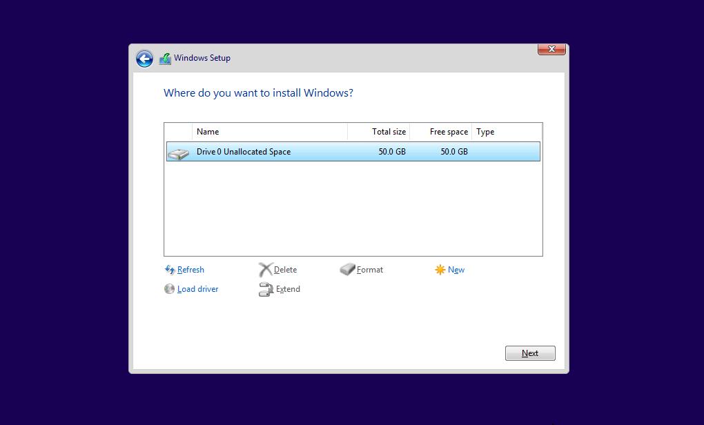 Download and Install Windows 11- choose Partition