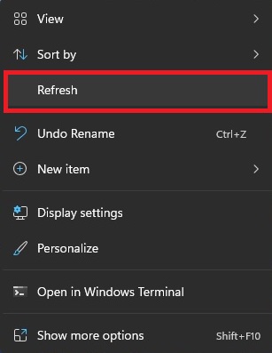 Added Refresh Button back to right click context menu