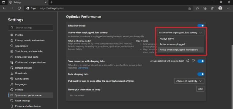 How to Enable Efficiency mode in Microsoft Edge? - Technoresult