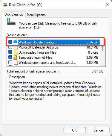 delete temp files Increase Disk Space After Upgrading
