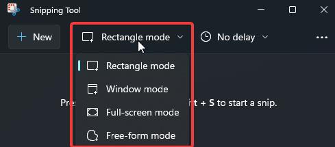 snipping tool modes Preview Build Update 22000.132