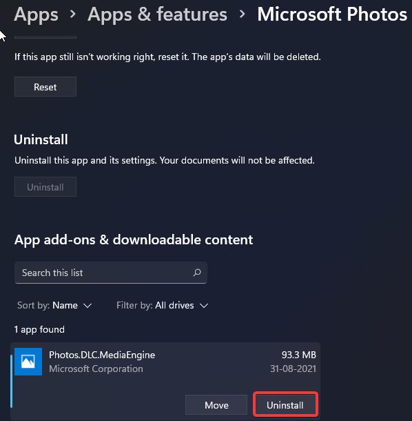 Uninstall Store Apps Add-ons