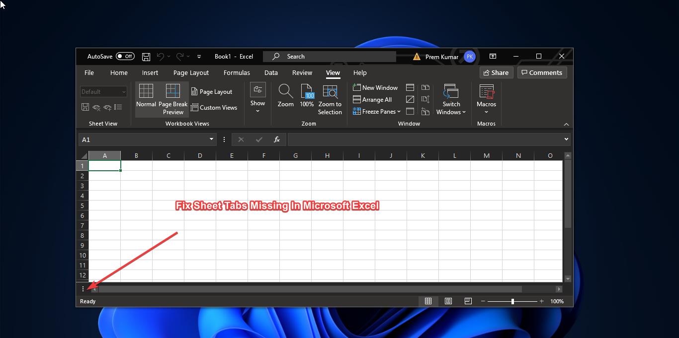 Fix Sheet Tabs Missing In Microsoft Excel fm