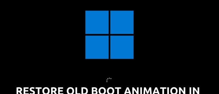 Bring back the Old Boot animation in Windows 11