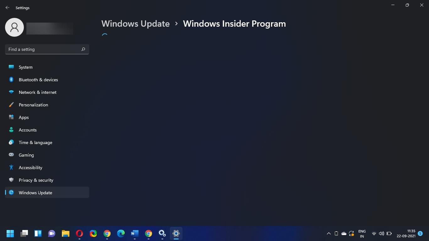 Windows Insider Program Settings are Empty
