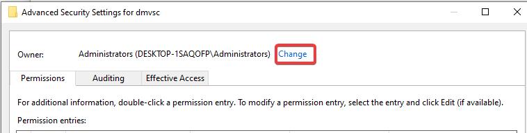 Change-full permission to a Registry key