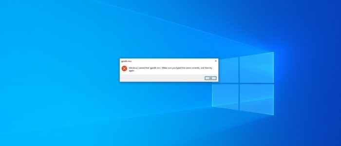 fix Windows Cannot find Gpedit