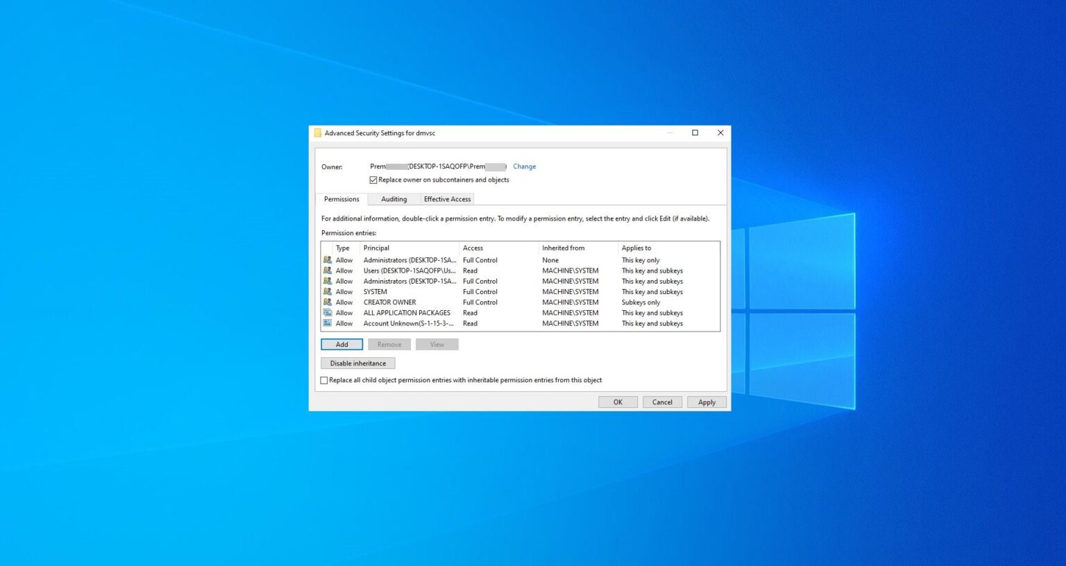 How to give full permission to a Registry key in Windows 10/11