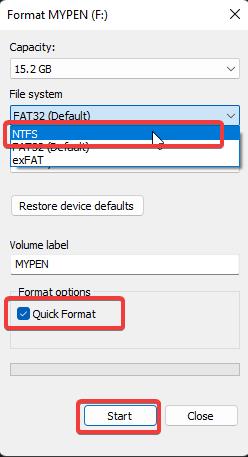 Security tab missing for External HDD by formatting