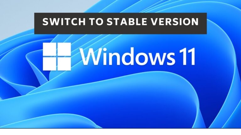 How to Switch from Windows Insider Preview build to Stable build?