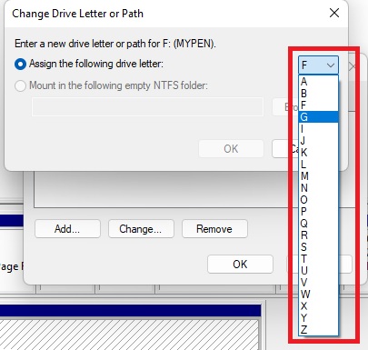 change driver letter-SD card not detecting