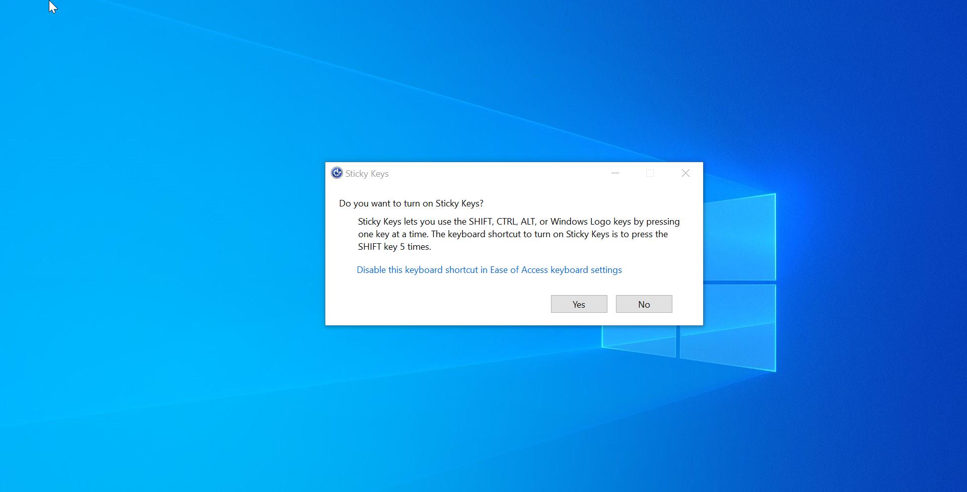 Disable Sticky Keys in Windows 11