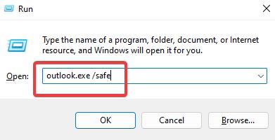 Outlook safe mode