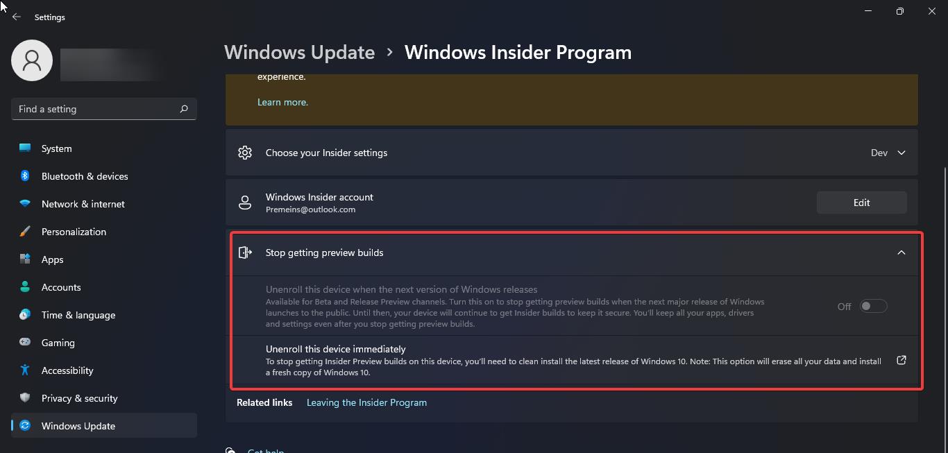 Insider Preview build to Stable