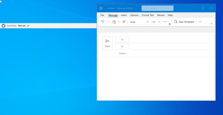Fix Sensitivity label appearing as separate Window in Outlook 365 ...