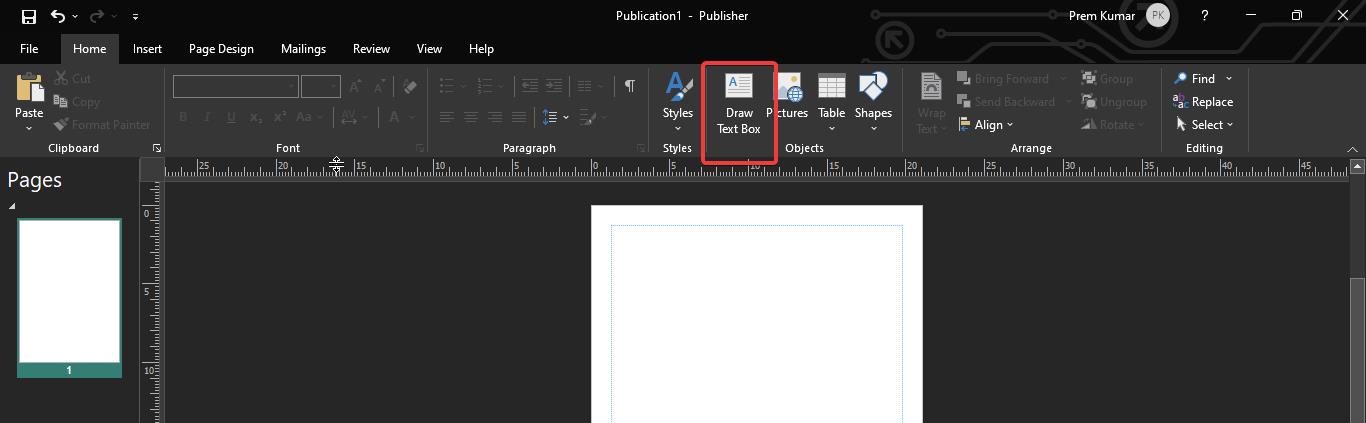 create Drop Cap using Microsoft Publisher