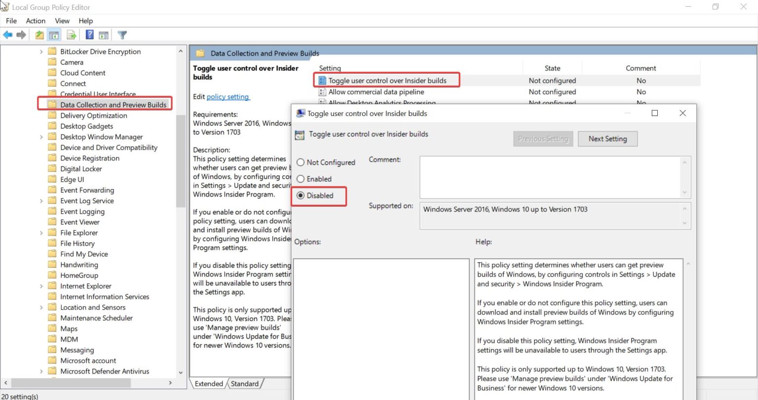 Prevent Users From Getting Insider Preview Builds In Windows 11/10 ...