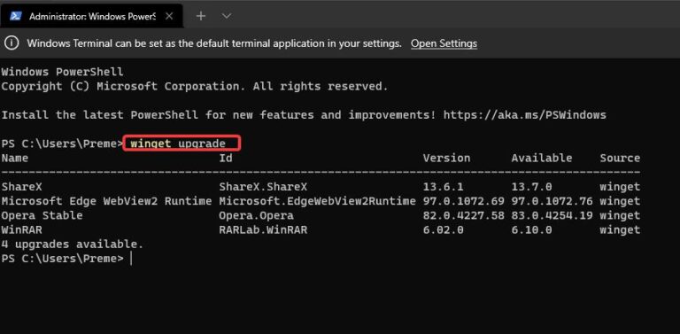 Easy Way To Update Windows Apps Via Winget Command In Windows 11 ...