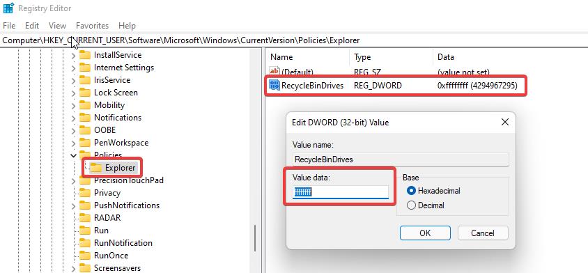 Create Recycle Bin folder for removable drives