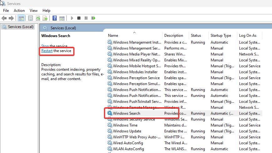 Windows Search-Windows 11 Search bar not working