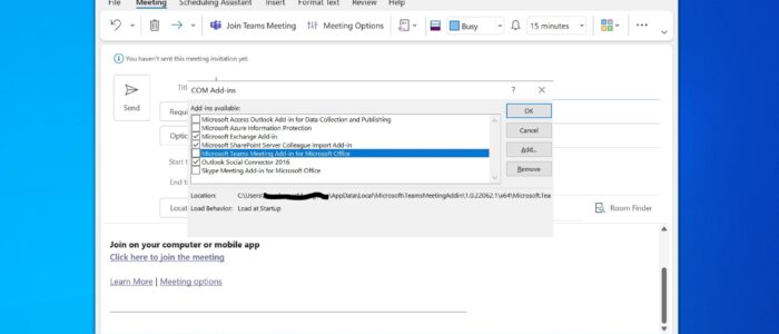 Fix Outlook Keeps Disabling the Teams add-ins