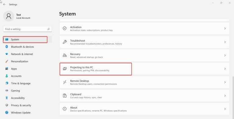 Disable Require PIN For Paring While Projecting In Windows 11 ...