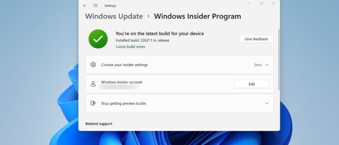Join Windows Insider Program fm