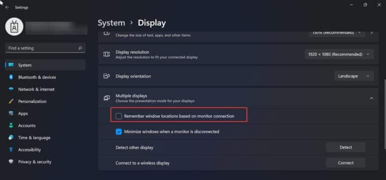 Turn On or Off Remember Window location based on the monitor connection ...