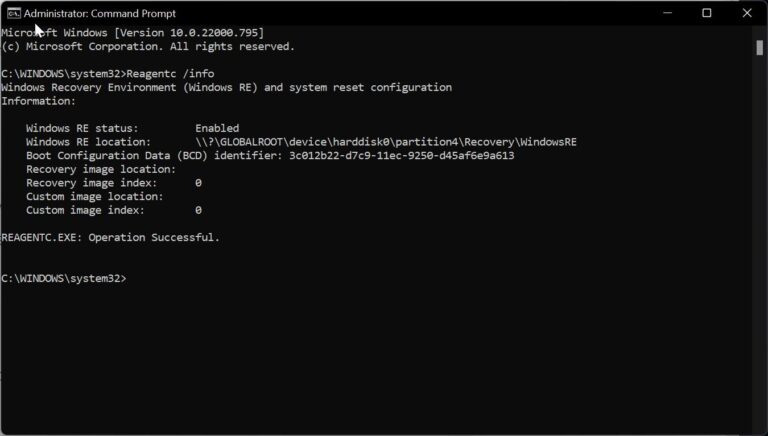 Enable Windows Recovery Environment in Windows 11 - Technoresult