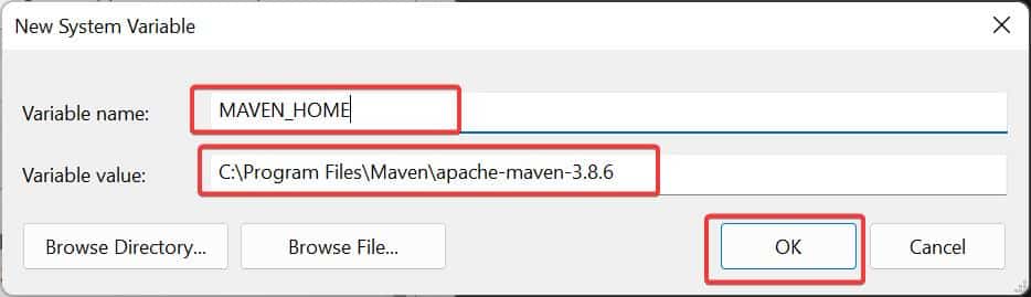 Create maven home system variable