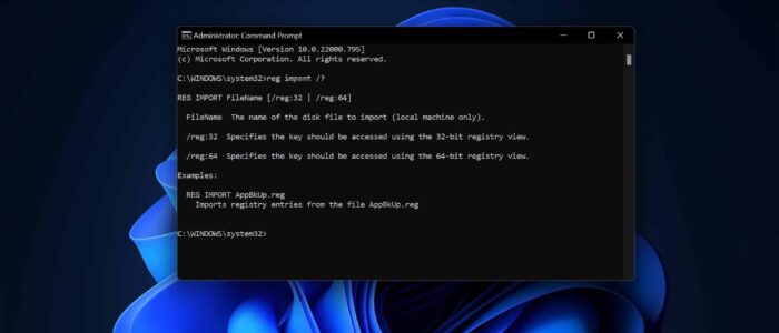merge registry file using command prompt feature image