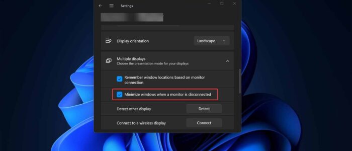 minimize windows when monitor is disconnected feature image