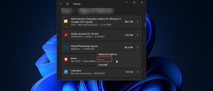 Move Installed Microsoft Apps to another Location