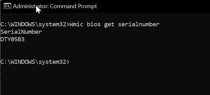 Serial Number-Motherboard info using Command prompt