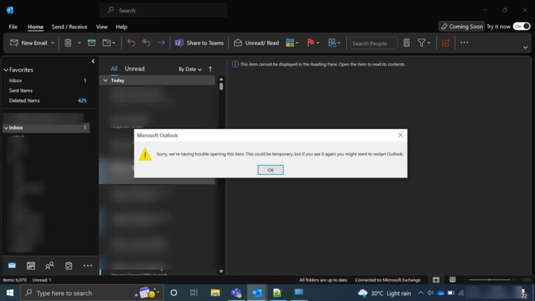 Fix Sorry, We're Having Trouble Opening This Item Outlook Error ...