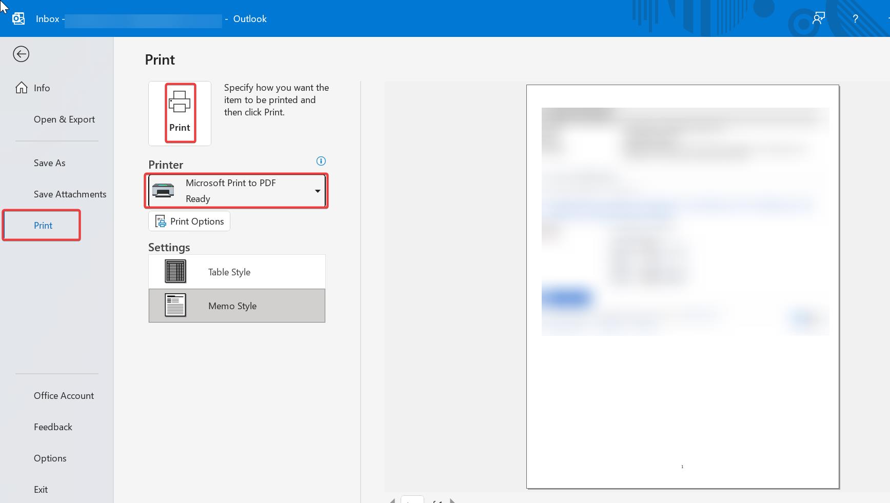 Save Outlook Email as PDF outlook application