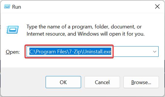 Uninstall Programs using Registry-Run command