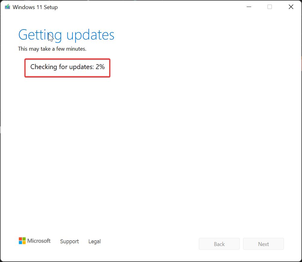 Repair Windows 11 using ISO-getting updates
