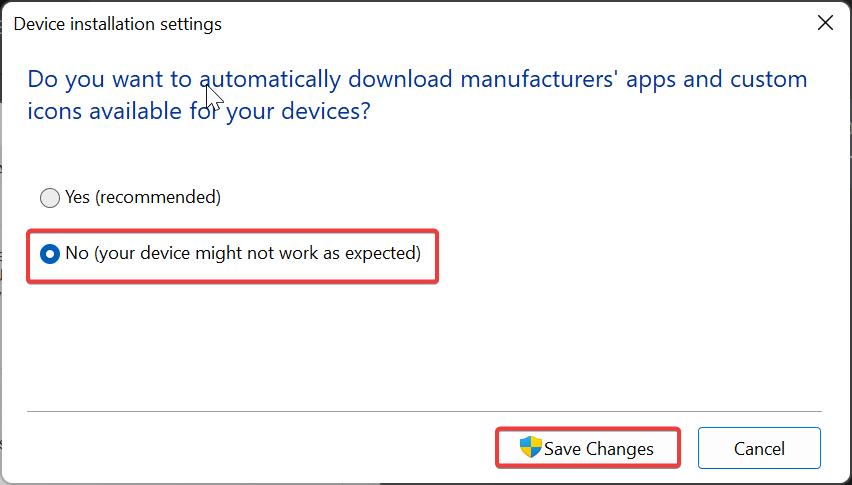 Disable Automatic Driver Updates using settings