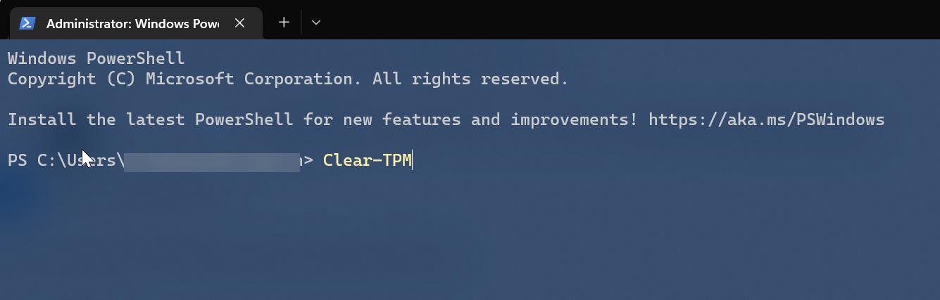 Clear TPM using PowerShell