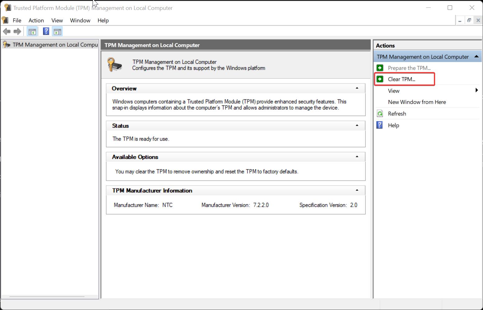 TPM Management utility