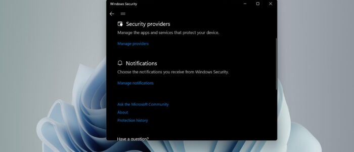 Disable non critical notifications from windows security