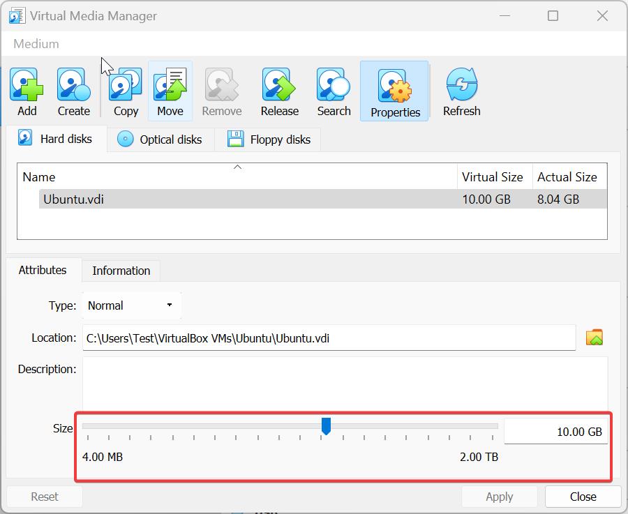 Increase the Disk size in VM using GUI
